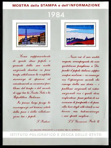 Presse- und Informationsausstellung Pertini Papst Paul II