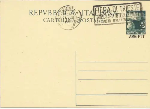 TriesteA-C.P. L.15 Democratica n.C13 Aufdruck unter der Briefmarke - gebraucht