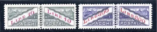 Postpakete Lire 10 und 300 Nr. 35/36 filigranes Rad - postfrisch