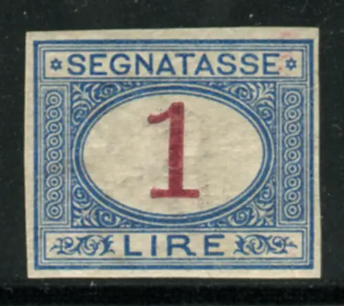 Segnatasse Lire 1 Nr. 27g sehr gut, ungezähnt