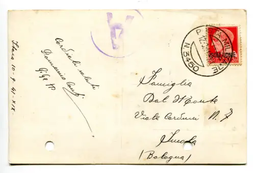 Ionische Inseln - Kaiserliche Briefmarke 20.Jh. überdruckt Ansichtskarte