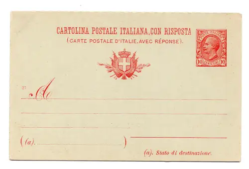 C.P. Cent. 10 + 10 Löwen mil. 07 n. C 35 neu