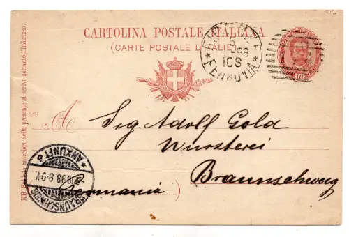 C.P. Umberto I. Cent. 10 n. C 25 gereist