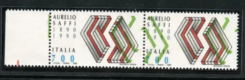 Aurelio Saffi stark verschobene Gründrucksorte