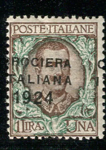 Italienische Kreuzfahrt 1924 Lire 1 Sorte verschobener Aufdruck