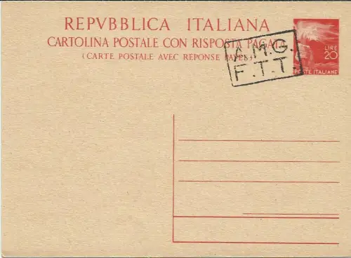 TriesteA-C.P. L.20+20 Democratica n.C8D Aufdruck B auf der Briefmarke