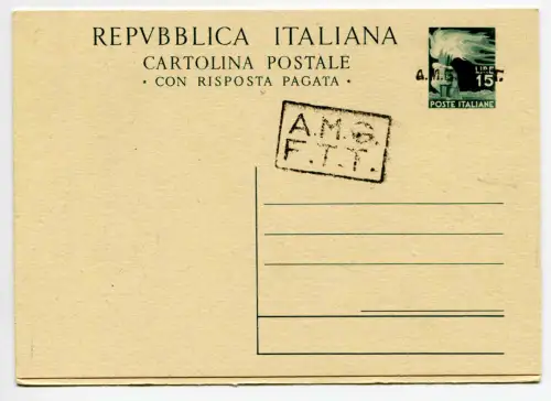 Triest A - C.P. Lire 15+15 Democratica n. C 7 (sopr. A+B) - Neu