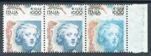 Frau in der Kunst Lire 1.000 / Euro0,52 Doppelsortenstreifen