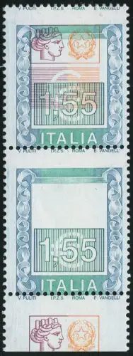 Hohe Werte Euro 1,55 Sorten Rot- und Gelbdruck verschoben