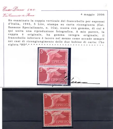 Espresso Lire 5 Democratica Papiersorte zusammengefasst