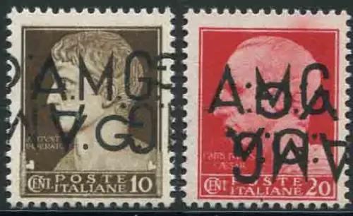 Imperiale Cent. 10 und 20 Sorten Doppelaufdruck