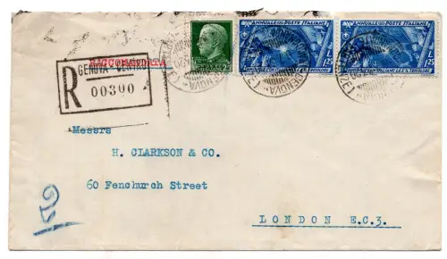 X. Marsch auf Rom Lire 1,25 auf Umschlag