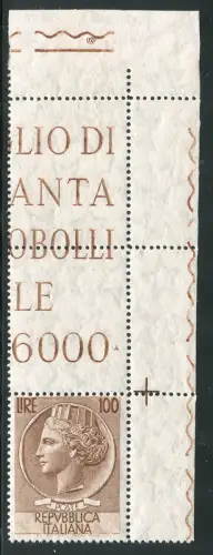 Siracusana Lire 100 stelle II dent 13,1/4 x 14 65. DX