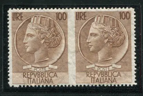 Syrakus Lire 100 Sterne II Sorte ungezähnt in der Mitte