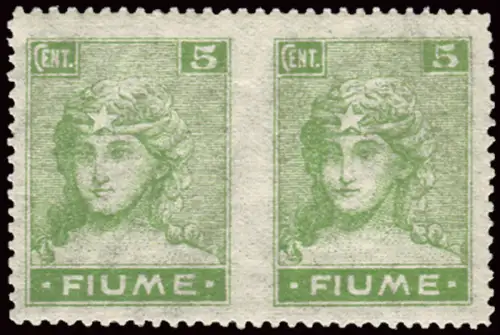 Fluss - Allegorie Cent. 5 (Karte B) ungezahntes Paar in der Mitte