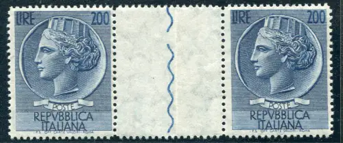 Syrakus Lire 200 Sterne Paar getrennt in der Mitte durch Zwischenraum