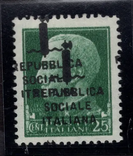 Cent. 25 Nr. 491 Doppelaufdruck ein stark verschoben - postfrisch