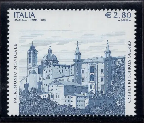 Urbino Sorte Italien 2,80 Euro oben statt unten - postfrisch