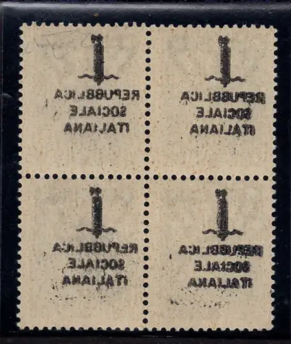 Fascetti Cent. 25 Nr. 491 Viertel mit Abziehbild und Buchstabe C gebrochen postfrisch