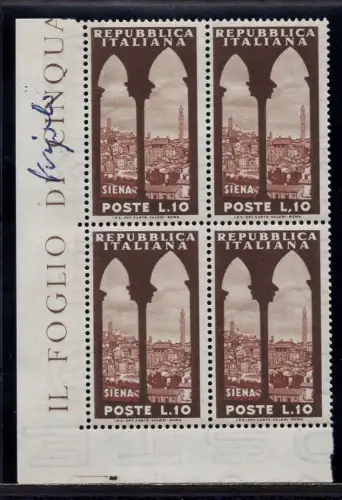 Touristica Lire 10 Nr. 727 Viertel mit Komma nach L - MNH