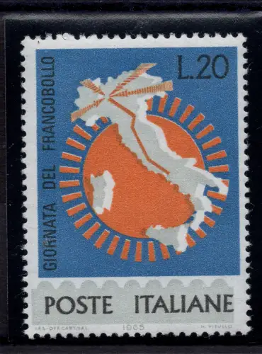 1965 Tag der Briefmarke Nr. 1011 Farbe grau verschoben - postfrisch