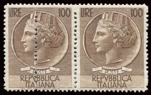 Siracusana Lire 100 n. 747g Paar Sorte Verzahnung