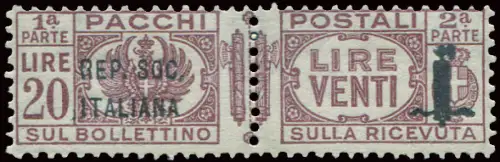 Postpakete Band 20 Lire sehr gutes Exemplar guter Zentrierung