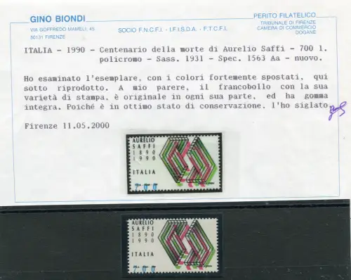 Aurelio Saffi Sorten Druck verschobene Farben