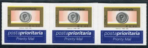 2004 Priority Post Euro 0,60 Streifen Sorte Druck der Mitte