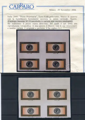 2006 Priority Post Euro 0,60 Sorten Stanzung