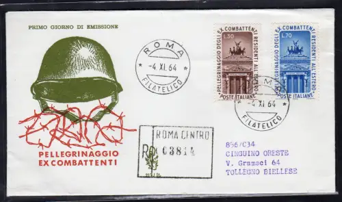 Italien FDC Venetia 1964 Ex Combattenti voyata Racc. für Italien