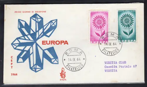 Italien FDC Venetia 1964 Europa nicht gereist