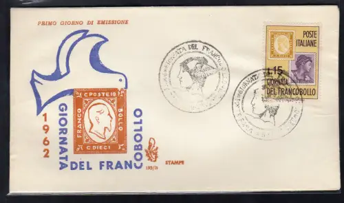 Italien FDC Venetia 1962 Tag der Briefmarke nicht gereist