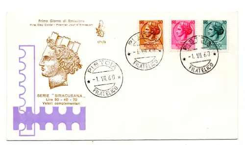 Italien FDC Venetia 1960 Syrakus nicht gereist