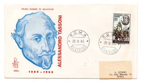 Italien FDC Venetia 1965 Taxoni reiste nach Italien