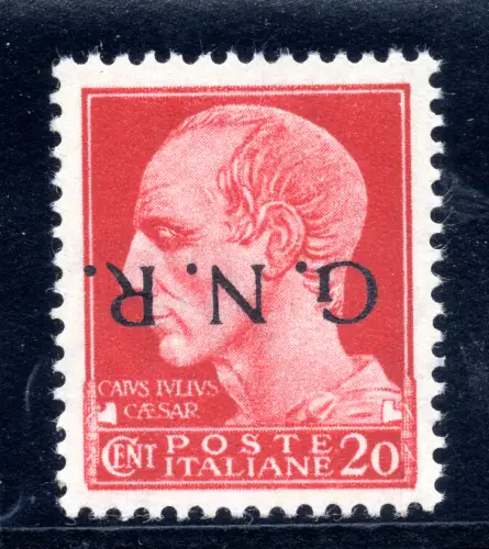 GNR Cent. 20 n. 473a umgekehrter Aufdruck - MNH