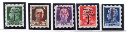 Band Serie 5 Werte umgedrehter Aufdruck - postfrisch