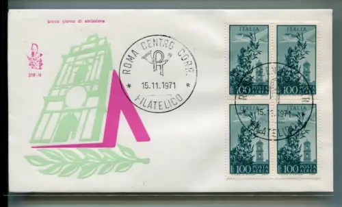 Italien FDC Venetia 1971 Kapitol Lire 100 Viertel nicht gereist