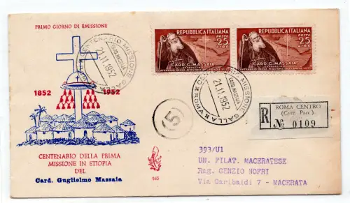 Kardinal Massaia Paar auf Umschlag Venetia Racc.