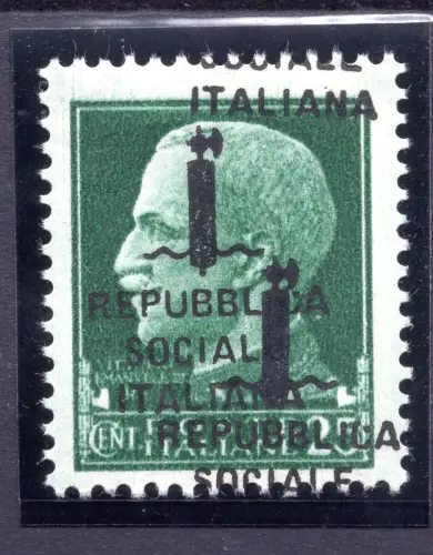 Centband. 25 n. 491b Doppelaufdruck eins zu Pferd - MNH