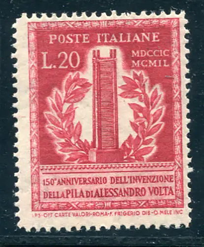 Volta Lire 20 dent. 14,1/4 filigran ND