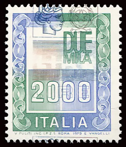 Hohe Werte Lire 2.000 Sorten Bildnisse oben