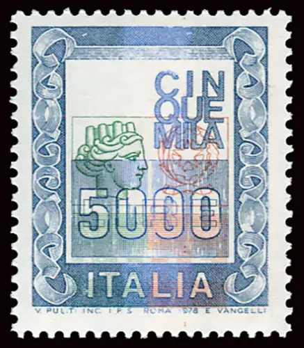 Hohe Werte Lire 5.000 Sorten verschobene Mitte