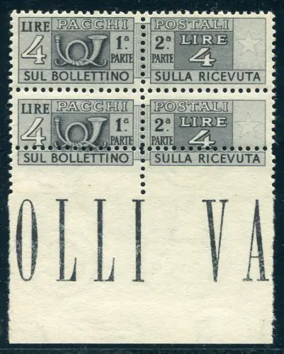 Postpakete Lire 4 Paar vertikal Sorte