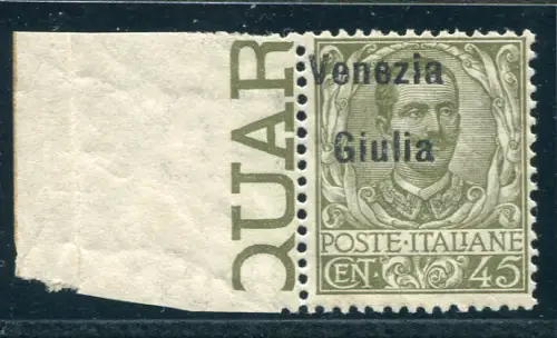 Venezia Giulia - Floreale Cent. 45 verschobener Aufdruck