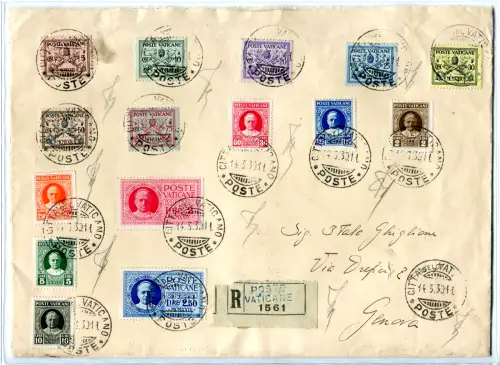 Serienabstimmung auf Umschlag Racc. nach Genua