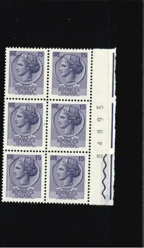 SIRACUSANA 15 L VINYL 6ER BLOCK MIT WEISSEM STREIFEN VERT A SX