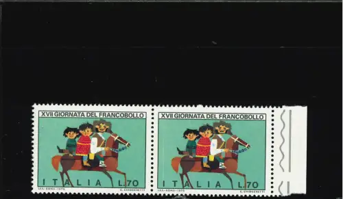 TAG BRIEFMARKE 70 L PAAR ORR. EINS MIT WEISSER LINIE