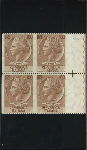 SIRACUSANA 100 L. QUARTINA VERTIKAL UNGEZÄHNT