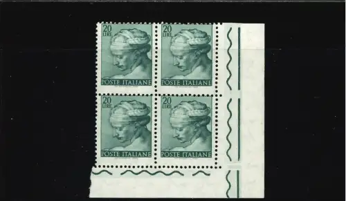 MICHELANGIOLESCA 20 L. IV STARK VERSCHOBENE ZAHNUNG VIERTEL